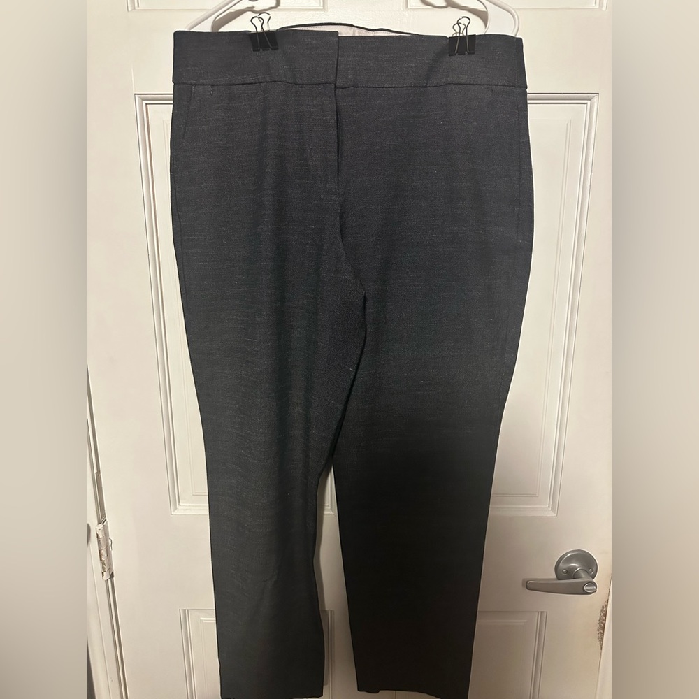 Ann Taylor LOFT Textured Dark Charcoal Dress Pants